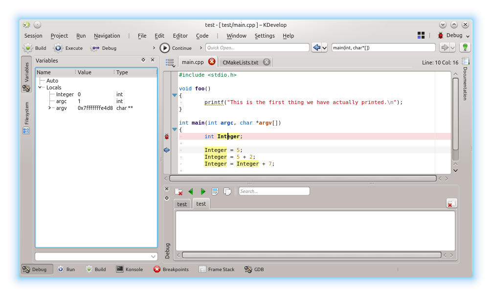 The Variables Tool